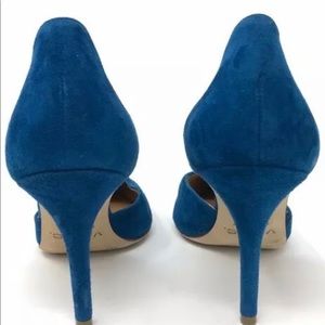 $395 NEW Blue Suede Vince Pump Blue Italy Sz 9.5!